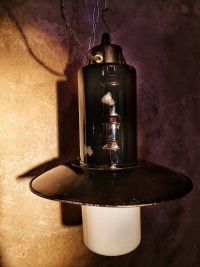 Original vintage Bauhaus lantern pendant light with opal glass, 1950s – thumbnail 5