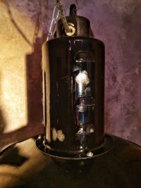 Original vintage Bauhaus lantern pendant light with opal glass, 1950s – thumbnail 4