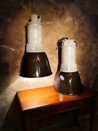 Original vintage XXL pendant light with narrow cone, Czech 1970s – thumbnail 5