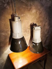 Original vintage XXL pendant light with narrow cone, Czech 1970s – thumbnail 10