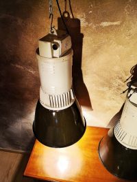 Original vintage XXL pendant light with narrow cone, Czech 1970s – thumbnail 9