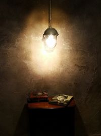 Small original vintage pendant light with ribbed glass, Russia 1970s-80s – thumbnail 3