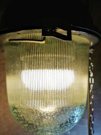 Small original vintage pendant light with ribbed glass, Russia 1970s-80s – thumbnail 12