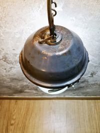 Small original vintage pendant light with ribbed glass, Russia 1970s-80s – thumbnail 11