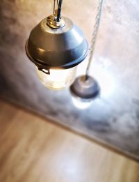 Small original vintage pendant light with ribbed glass, Russia 1970s-80s – thumbnail 7