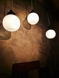 Small original vintage pendant light with opal glass globe, USSR 1970s – thumbnail 4