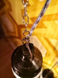 Small original vintage pendant light in textured glass, USSR 1970s – thumbnail 16
