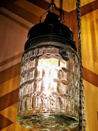Small original vintage pendant light in textured glass, USSR 1970s – thumbnail 12