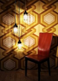Small original vintage pendant light in textured glass, USSR 1970s – thumbnail 4