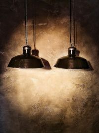 Original vintage pendant light in glossy black, Poland 1950s – thumbnail 3