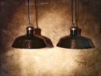 Original vintage pendant light in glossy black, Poland 1950s – thumbnail 6