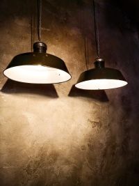 Original vintage pendant light in glossy black, Poland 1950s – thumbnail 14