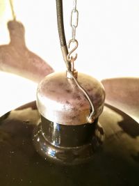 Original vintage pendant light in glossy black, Poland 1950s – thumbnail 21
