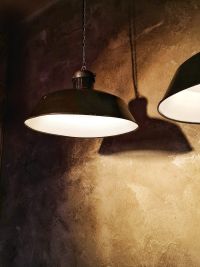 Original vintage pendant light in glossy black, Poland 1950s – thumbnail 13
