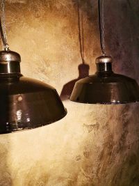 Original vintage pendant light in glossy black, Poland 1950s – thumbnail 11