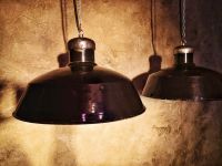 Original vintage pendant light in glossy black, Poland 1950s – thumbnail 10