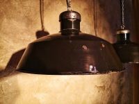Original vintage pendant light in glossy black, Poland 1950s – thumbnail 9