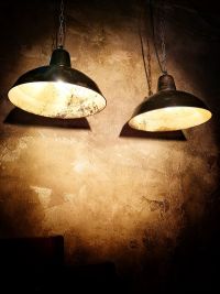 Original vintage black pendant light with patina, Poland 1930s – thumbnail 16