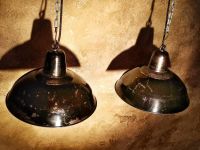 Original vintage black pendant light with patina, Poland 1930s – thumbnail 9