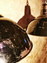 Original vintage black pendant light with patina, Poland 1930s – thumbnail 20