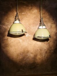 Large original vintage pendant light with glass top, Russia 1970s – thumbnail 9