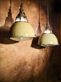 Large original vintage pendant light with glass top, Russia 1970s – thumbnail 1