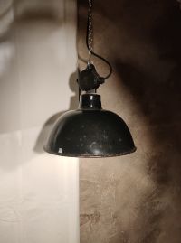 Lampada a sospensione vintage originale nera, Germania Est anni '70 – miniatura 23
