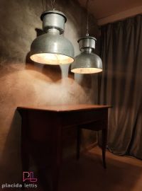 Lampada a sospensione vintage originale in metallo lucidato, Polonia – miniatura 4