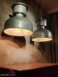 Lampada a sospensione vintage originale in metallo lucidato, Polonia – miniatura 5