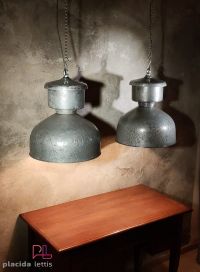 Lampada a sospensione vintage originale in metallo lucidato, Polonia – miniatura 6