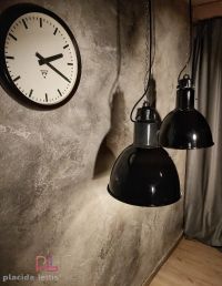 Lampada a sospensione vintage originale stile Bauhaus nera, 35 cm – miniatura 3