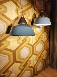 Lampada a sospensione vintage originale grigio-azzurra, Ungheria anni '60 – miniatura 5