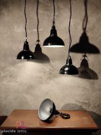 Lampada a sospensione vintage originale piccola nera, URSS anni '70 – miniatura 7