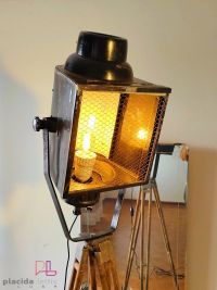 Faro da teatro vintage originale nero, parabola smaltata bianca, Bulgaria – miniatura 3