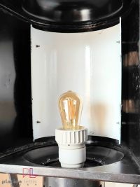 Faro da teatro vintage originale nero, parabola smaltata bianca, Bulgaria – miniatura 14