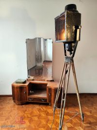 Faro da teatro vintage originale nero, parabola smaltata bianca, Bulgaria – miniatura 5