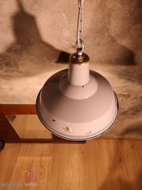 Lampada a sospensione vintage originale Benjamin RLM smaltata, anni '50 – miniatura 2