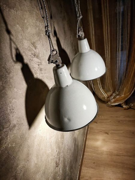 Lampada a sospensione vintage originale azzurra, Polonia anni '50-'70