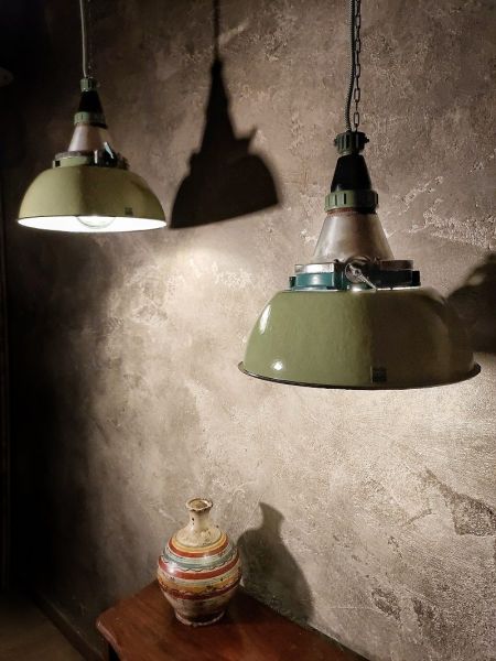 Lampada a sospensione vintage originale verde chiaro, Russia anni '70