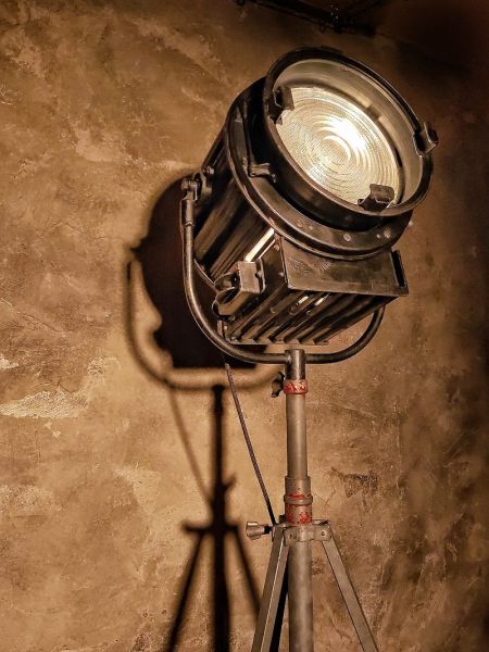 Spotlight da cinema vintage originale con lente di Fresnel, Cinecittà Roma