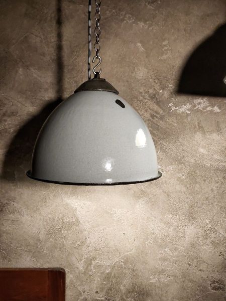 Lampada a sospensione vintage grigio-azzurra, Polonia anni '50-'70