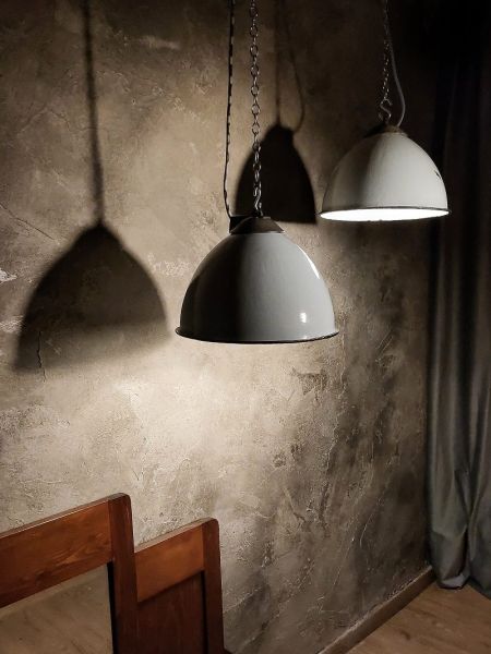 Lampada a sospensione vintage grigio-azzurra, Polonia anni '50-'70