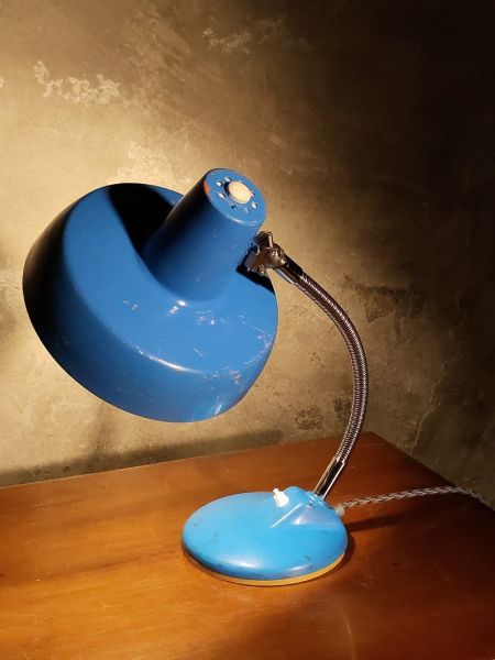 Lampada da scrivania vintage originale celeste, Ungheria anni '60