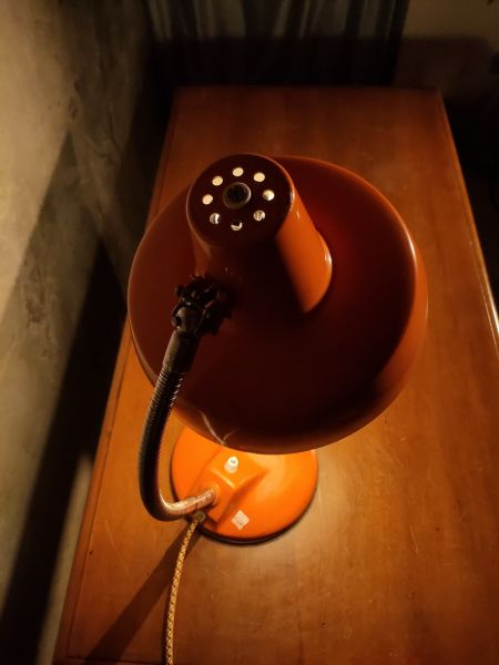 Lampada da scrivania vintage originale arancione, Ungheria anni '60
