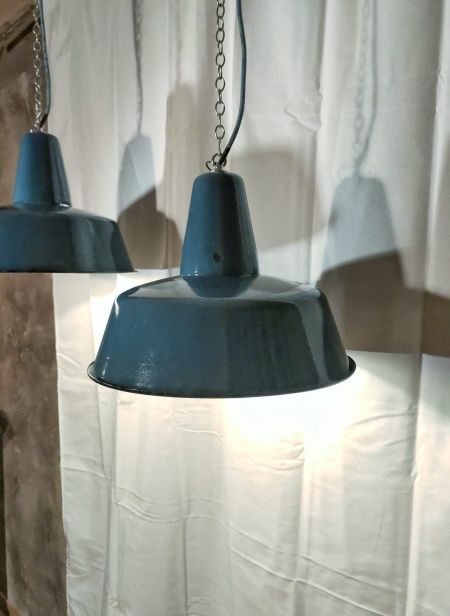 Lampada a sospensione vintage originale azzurra 41 cm, Polonia anni '60