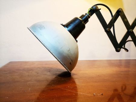 Lampada industriale con soffietto prodotta negli anni '60 - Colore Silver