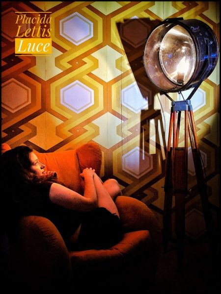 Lampada con treppiede vintage originale XXL con specchio, URSS anni '70