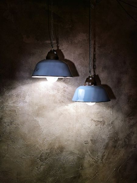 Lampada a sospensione vintage originale WAS-FEM azzurra, Ungheria anni '60