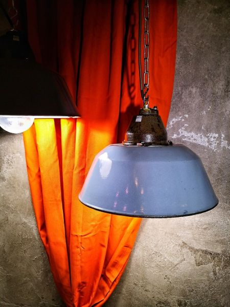 Lampada a sospensione vintage originale WAS-FEM azzurra, Ungheria anni '60