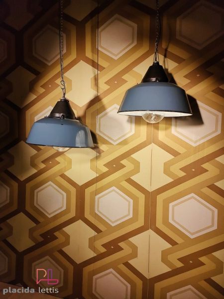 Lampada a sospensione vintage originale grigio-azzurra, Ungheria anni '60